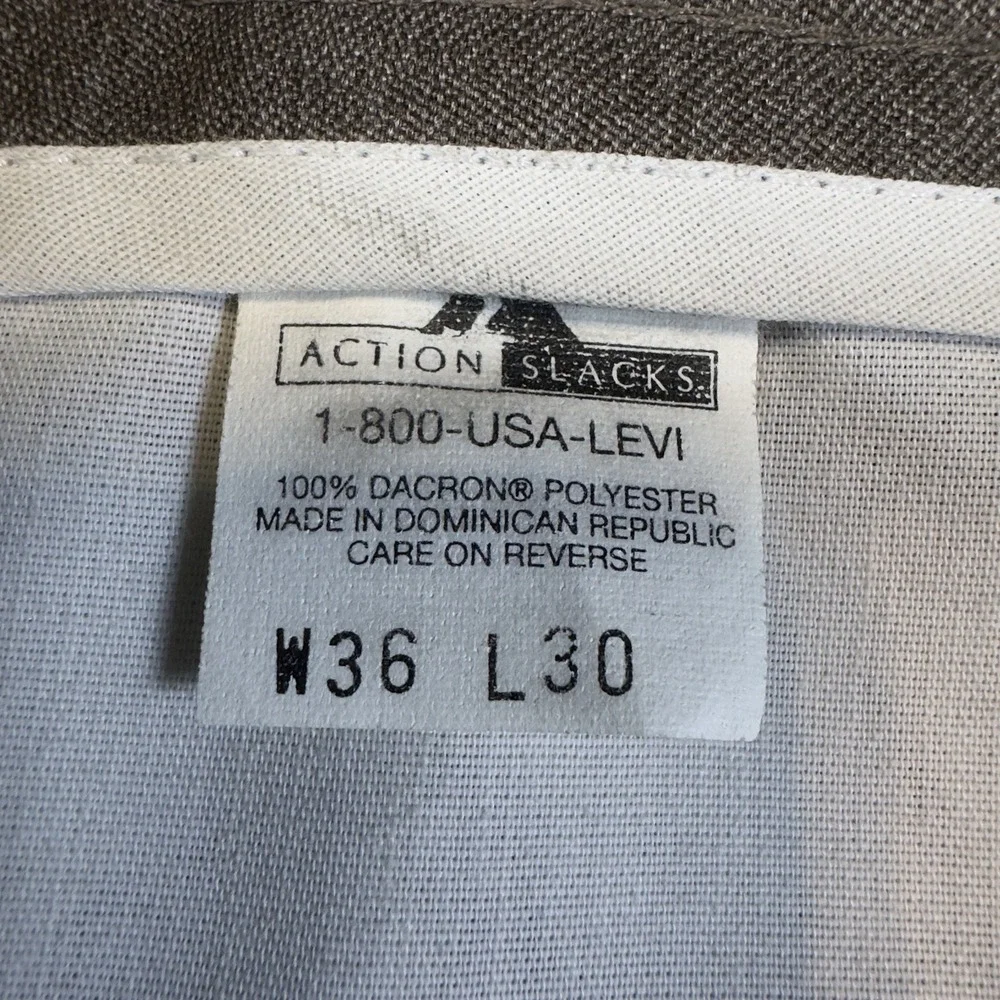 Vintage Levi Strauss Co. Brown Action Slacks Pants Men's 36x30 Dress Work Office